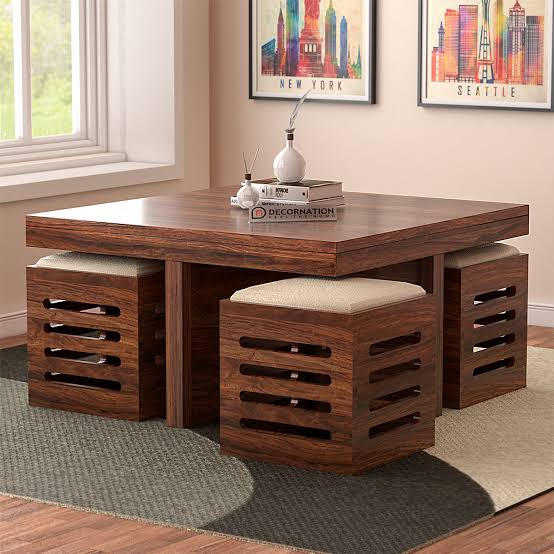 4 seater coffee table, made from hard wood.