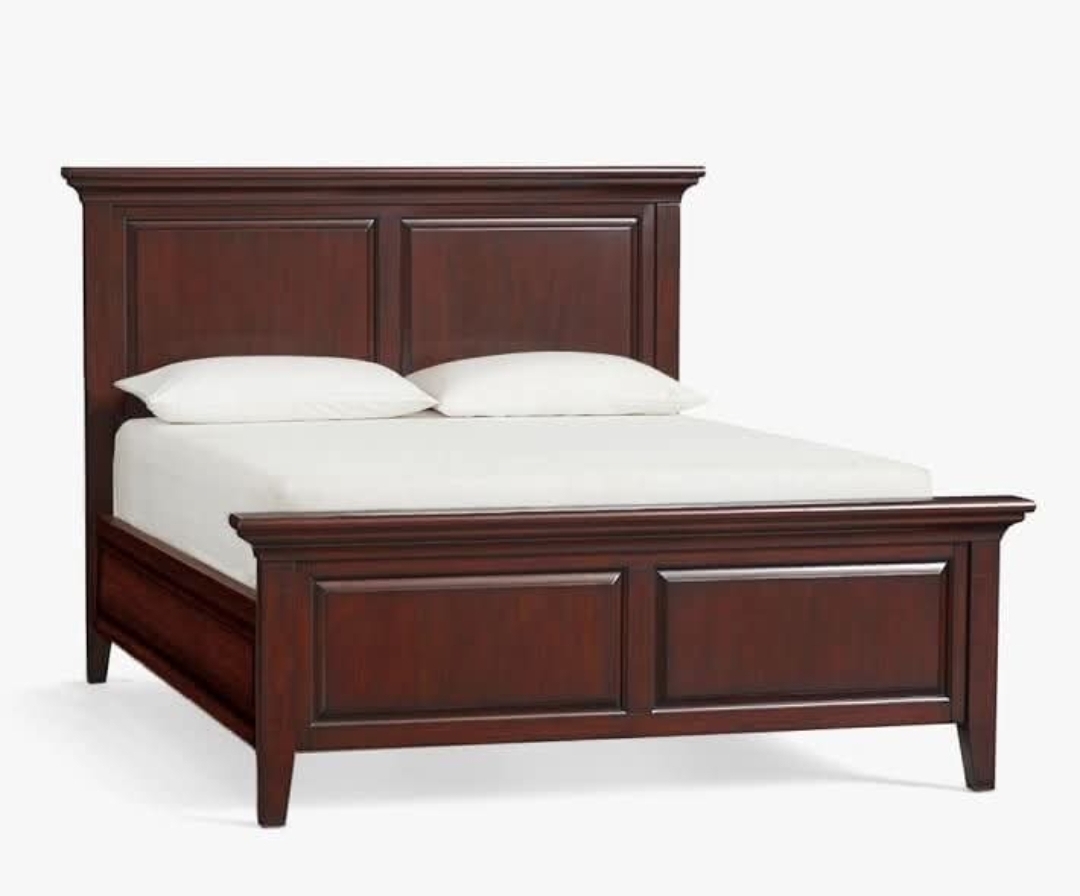 Mahogany queen size bed 5×6. Chocolate in color.