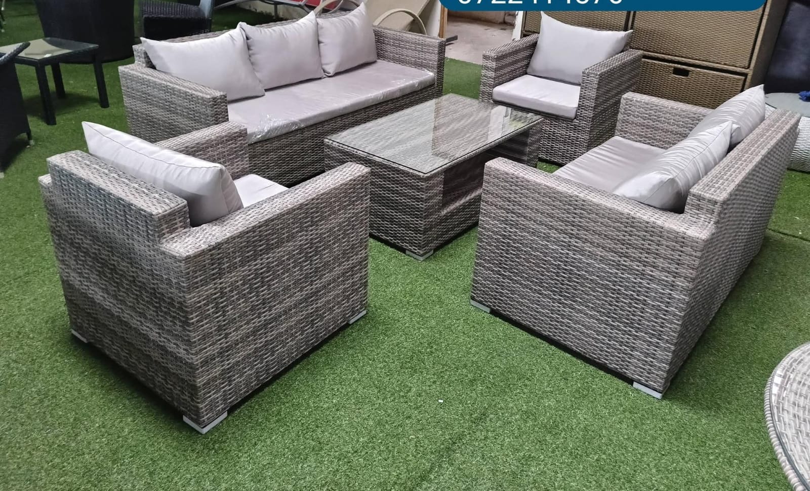 Sofa set 7 seater with a table.