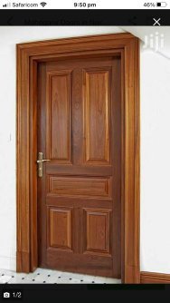 Hardwood unbreakable panel door.