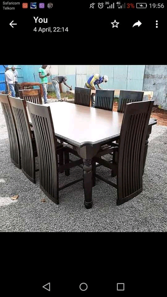 8 seater dark mahogany dinning set