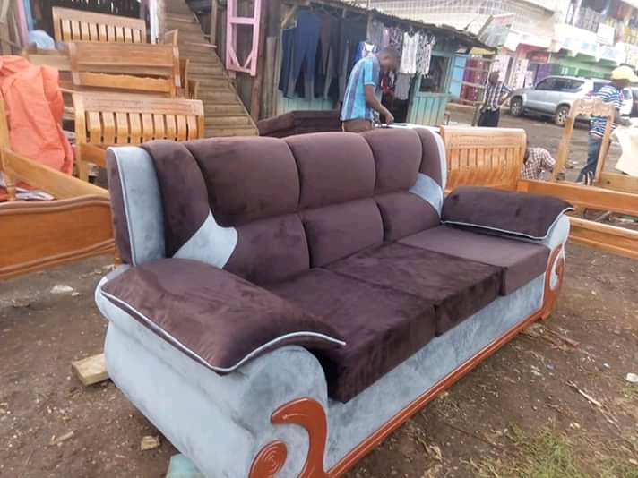 Comfort sofa set, 3 seater. Made of quality hydensity and fabric.